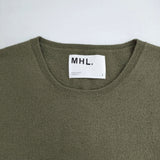 MHL. ELTED DRY WOOL 596-1260502 サイズL 定価20900円 ニット ベスト 21AW カーキ チャコールグレー メンズ エムエイチエル【中古】6-0109T♪