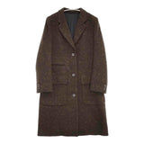 MARGARET HOWELL HERRINGBONE WOOL COAT ヘリンボーンウール 定価121000円 チェスターコート ブラウン レディース マーガレットハウエル【中古】5-1222T♪