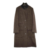 MARGARET HOWELL HERRINGBONE WOOL COAT ヘリンボーンウール 定価121000円 チェスターコート ブラウン レディース マーガレットハウエル【中古】5-1222T♪