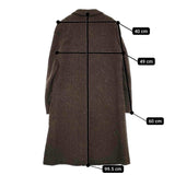 MARGARET HOWELL HERRINGBONE WOOL COAT ヘリンボーンウール 定価121000円 チェスターコート ブラウン レディース マーガレットハウエル【中古】5-1222T♪