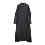 babaghuri 刺繍 ウール J0474TFA931 スタンドカラー ワンピース ブラック レディース ババグーリ【中古】5-1222T♪