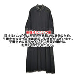 babaghuri 刺繍 ウール J0474TFA931 スタンドカラー ワンピース ブラック レディース ババグーリ【中古】5-1222T♪