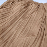 VIVIENNE TAM WLC ワッシャープリーツロングスカート 38 11175321 マキシ丈 ロングスカート ブラウン レディース ヴィヴィアンタム【中古】6-0210M♪