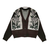 VIVIENNE TAM 未使用 MUM JACQUARD CARDIGAN ジャカード 花 定価30800円 カーディガン 22AW ブラウン グレー レディース ヴィヴィアンタム【中古】6-0215M♪