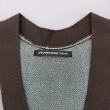 VIVIENNE TAM 未使用 MUM JACQUARD CARDIGAN ジャカード 花 定価30800円 カーディガン 22AW ブラウン グレー レディース ヴィヴィアンタム【中古】6-0215M♪