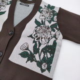 VIVIENNE TAM 未使用 MUM JACQUARD CARDIGAN ジャカード 花 定価30800円 カーディガン 22AW ブラウン グレー レディース ヴィヴィアンタム【中古】6-0215M♪