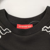 VIVIENNE TAM 龍 アップリケ 11276061 サイズ38 スウェット ブラック レディース ヴィヴィアンタム【中古】6-0215M♪