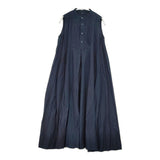 45R/45rpm インディゴ平ピンタックDRESS 定価62700円 コットン ノースリーブ ワンピース ネイビー レディース フォーティーファイブアールピーエム【中古】6-0430S◎