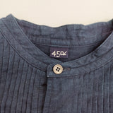 45R/45rpm インディゴ平ピンタックDRESS 定価62700円 コットン ノースリーブ ワンピース ネイビー レディース フォーティーファイブアールピーエム【中古】6-0430S◎