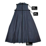45R/45rpm インディゴ平ピンタックDRESS 定価62700円 コットン ノースリーブ ワンピース ネイビー レディース フォーティーファイブアールピーエム【中古】6-0430S◎