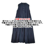 45R/45rpm インディゴ平ピンタックDRESS 定価62700円 コットン ノースリーブ ワンピース ネイビー レディース フォーティーファイブアールピーエム【中古】6-0430S◎