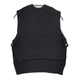 TORICI 未使用品 手編みかのこベスト 定価53900円 10023 プルオーバー ウールニット ベスト ブラック レディース トリチ【中古】5-1222T♪