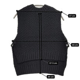 TORICI 未使用品 手編みかのこベスト 定価53900円 10023 プルオーバー ウールニット ベスト ブラック レディース トリチ【中古】5-1222T♪