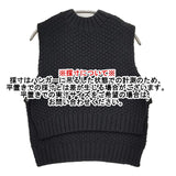 TORICI 未使用品 手編みかのこベスト 定価53900円 10023 プルオーバー ウールニット ベスト ブラック レディース トリチ【中古】5-1222T♪