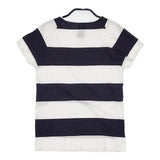 homspun 061-6585 ボーダー コットン サイズS 半袖Ｔシャツ カットソー ホワイト ネイビー レディース ホームスパン【中古】6-0614S∞