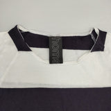 homspun 061-6585 ボーダー コットン サイズS 半袖Ｔシャツ カットソー ホワイト ネイビー レディース ホームスパン【中古】6-0614S∞