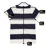 homspun 061-6585 ボーダー コットン サイズS 半袖Ｔシャツ カットソー ホワイト ネイビー レディース ホームスパン【中古】6-0614S∞