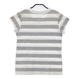NOUVELLES DU PARADIS ボーダー フレンチスリーブ 半袖Ｔシャツ カットソー グレー ホワイト レディース ヌーベルドゥパラディ【中古】6-0614S∞
