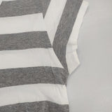 NOUVELLES DU PARADIS ボーダー フレンチスリーブ 半袖Ｔシャツ カットソー グレー ホワイト レディース ヌーベルドゥパラディ【中古】6-0614S∞