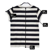 NOUVELLES DU PARADIS ボーダー フレンチスリーブ 半袖Ｔシャツ カットソー ホワイト ブラック レディース ヌーベルドゥパラディ【中古】6-0614S∞