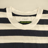 NOUVELLES DU PARADIS ボーダー フレンチスリーブ 半袖Ｔシャツ カットソー ホワイト ネイビー レディース ヌーベルドゥパラディ【中古】6-0614S∞