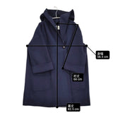 soil フード付きロングコート フーデッドコート メルトン 定価28600円 インド製 コート ネイビー レディース ソイル【中古】5-1228T♪