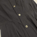 而今禾 (JIKONKA) フレンチスリーブ バックボタン ワンピース ネイビー レディース 而今禾 (JIKONKA)【中古】6-0614S∞