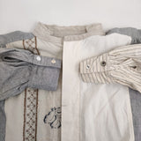 gasa 25周年ロングシャツ 一点物 定価44000円 75201-01107 サイズS 長袖シャツ 20AW グレー レディース ガサ【中古】5-1222M♪