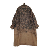 gasa 想像と創造 imagine and create スタンドカラーフリルワンピース 手染め ドレス リネン 定価99000円 24AW ブラウン ブラック レディース ガサ【中古】5-1222M♪