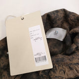 gasa 想像と創造 imagine and create スタンドカラーフリルワンピース 手染め ドレス リネン 定価99000円 24AW ブラウン ブラック レディース ガサ【中古】5-1222M♪