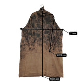 gasa 想像と創造 imagine and create スタンドカラーフリルワンピース 手染め ドレス リネン 定価99000円 24AW ブラウン ブラック レディース ガサ【中古】5-1222M♪