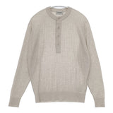 JOHN SMEDLEY ヘンリーネック メリノウール イギリス製 サイズS クルーネック ニット グレージュ レディース ジョンスメドレー【中古】5-1228T♪