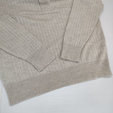 JOHN SMEDLEY ヘンリーネック メリノウール イギリス製 サイズS クルーネック ニット グレージュ レディース ジョンスメドレー【中古】5-1228T♪