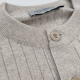 JOHN SMEDLEY ヘンリーネック メリノウール イギリス製 サイズS クルーネック ニット グレージュ レディース ジョンスメドレー【中古】5-1228T♪