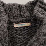 GAIJIN MADE ウールニット ハイネック ペルー製 サイズ2 カーディガン チャコールグレー レディース ガイジンメイド【中古】5-1228T♪