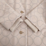 mina perhonen キルトライナー付き ya6653 サイズ40 刺繍 定価165000円 コート ピンクベージュ レディース ミナペルホネン【中古】5-1222T♪