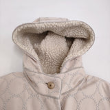 mina perhonen キルトライナー付き ya6653 サイズ40 刺繍 定価165000円 コート ピンクベージュ レディース ミナペルホネン【中古】5-1222T♪