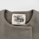HAU/CLASKA ノーカラーコート 3211-0288 ショート丈 コート グレージュ レディース ハウ/クラスカ【中古】5-1228T♪