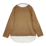 HUG.U レイヤード風 サイズF 長袖Ｔシャツ カットソー ロンＴ 25AW ブラウン レディース ハグユー【中古】6-0215M♪