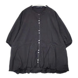 AS KNOW AS de base 大きいサイズ ふわっとシルエSH 定価19580円 OB2157 半袖 ブラウス シャツ 25SS ブラック レディース アズノウアズ ドゥバズ【中古】6-0608S∞