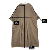 tumugu TB25203 リネンキャンバスワンピース 定価28380円 五分袖 製品染め ワンピース 25SS ブラウン レディース ツムグ【中古】6-0430M∞