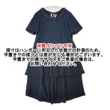 MUVEIL パール装飾 切替 半袖ドレス ワンピース ネイビー レディース ミュベール【中古】6-0608S∞