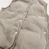 mina perhonen land puzzle va2286 サイズ38 定価68000円 コーデュロイ フード付き ダウンベスト ベージュ レディース ミナペルホネン【中古】5-1226T♪