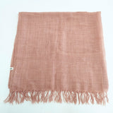 Plantation フリンジ 大判 無地 ストール ピンク レディース プランテーション【中古】6-0112T◎