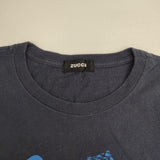 ZUCCa ZU53JK453 製品染め コットン プリント 半袖Ｔシャツ カットソー ネイビー レディース ズッカ【中古】6-0608S∞