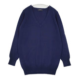 ZUCCa ZU13KN185 Vネックニット ウール サイズM 長袖 セーター ニット ネイビー レディース ズッカ【中古】6-0123T△