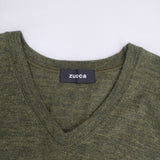 ZUCCa ZU13JJ446 Vネックニット ウール サイズM 日本製 セーター ニット カーキ レディース ズッカ【中古】6-0123T△