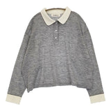 SARAHWEAR Wool Gauze Rib Contrast Collar T-shirt ウールガーゼリブポロシャツ 定価18480円 C91408 25AW グレー レディース サラウェア【中古】5-1226T♪