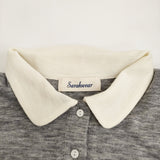 SARAHWEAR Wool Gauze Rib Contrast Collar T-shirt ウールガーゼリブポロシャツ 定価18480円 C91408 25AW グレー レディース サラウェア【中古】5-1226T♪