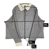SARAHWEAR Wool Gauze Rib Contrast Collar T-shirt ウールガーゼリブポロシャツ 定価18480円 C91408 25AW グレー レディース サラウェア【中古】5-1226T♪